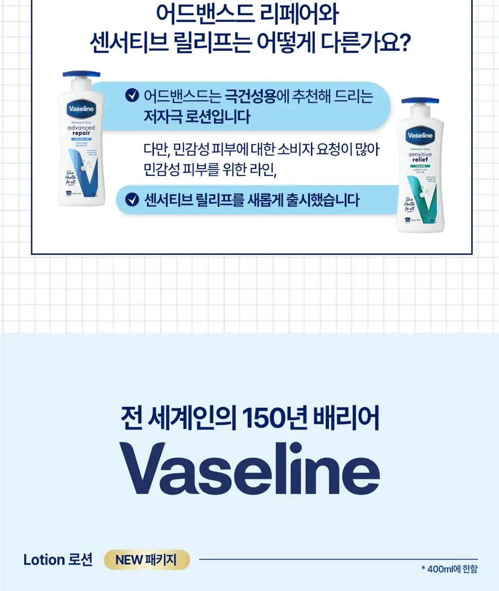 [NEW] 바세린 인텐시브 케어 바디로션 400ml 6종 택 1 상세페이지 17